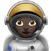 👩🏿‍🚀 woman astronaut: dark skin tone display on Apple